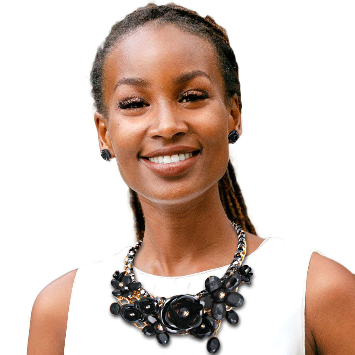 Black Rose Chunky Collar Gold Necklace - Luminous Bear Shop