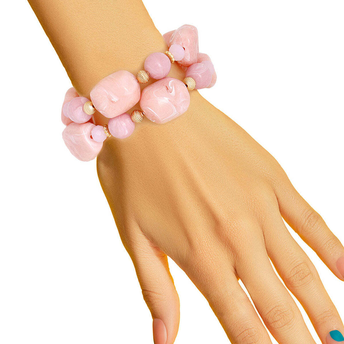 Light Pink Marbled Bead Bracelets - Luminous Bear Shop