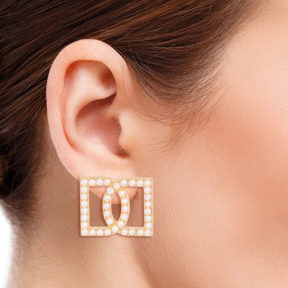 Cream Double D Studs - Luminous Bear Shop