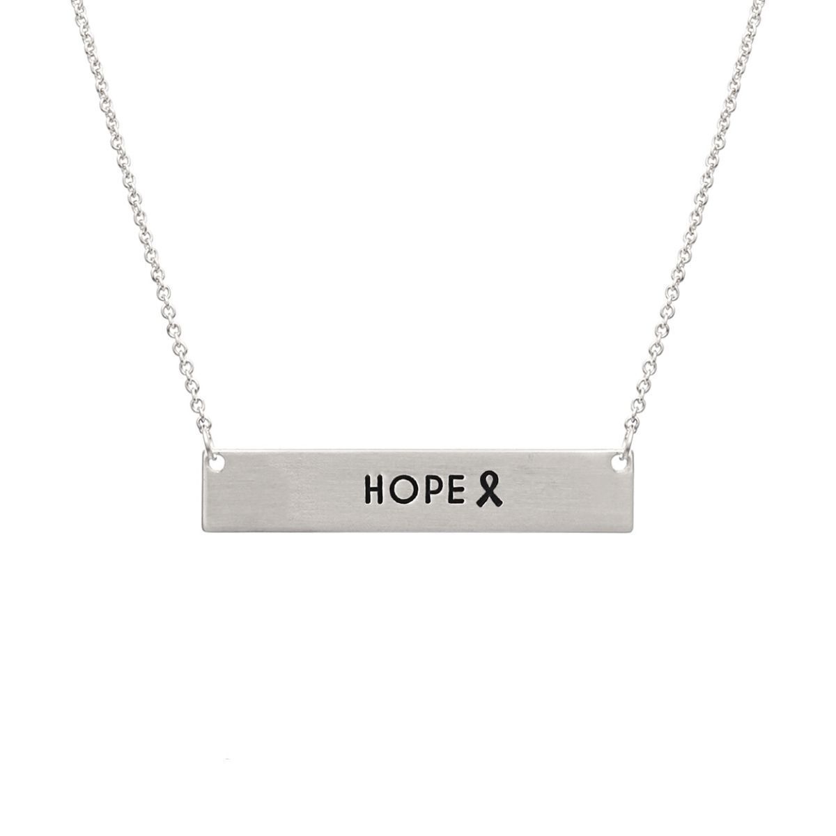 Silver Ribbon HOPE Plate Necklace - Luminous Bear Shop