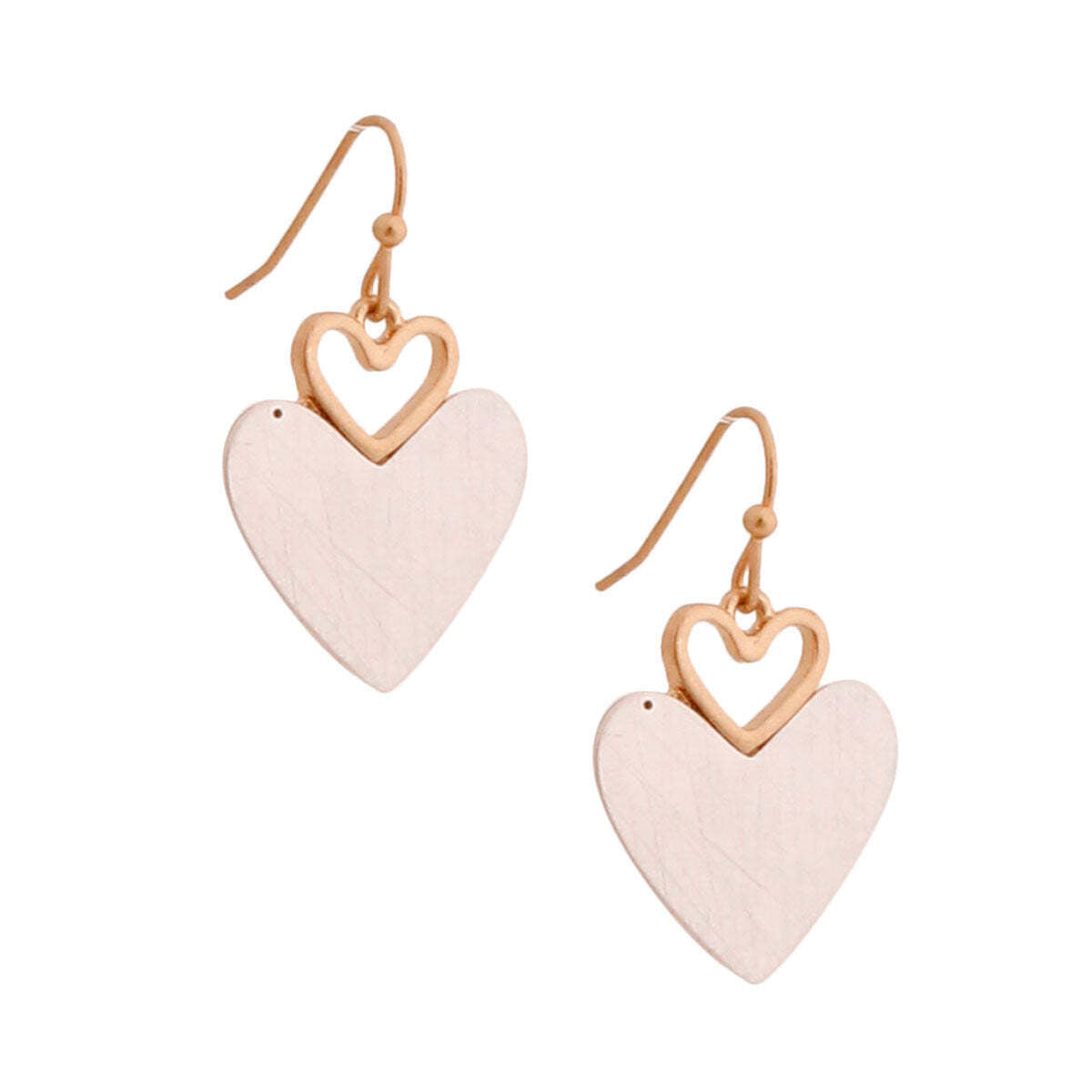 Scratched Heart Drop Earrings - Luminous Bear Shop