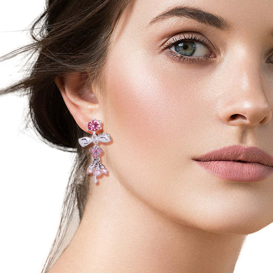 Silver Mismatched Lock Key Earrings - Luminous Bear Shop