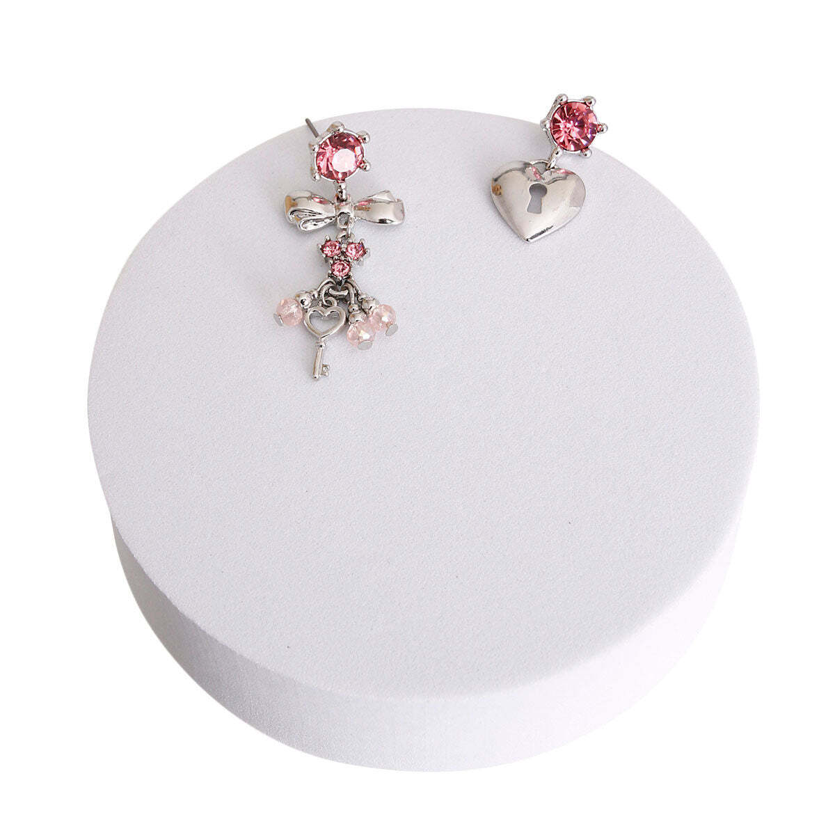 Silver Mismatched Lock Key Earrings - Luminous Bear Shop