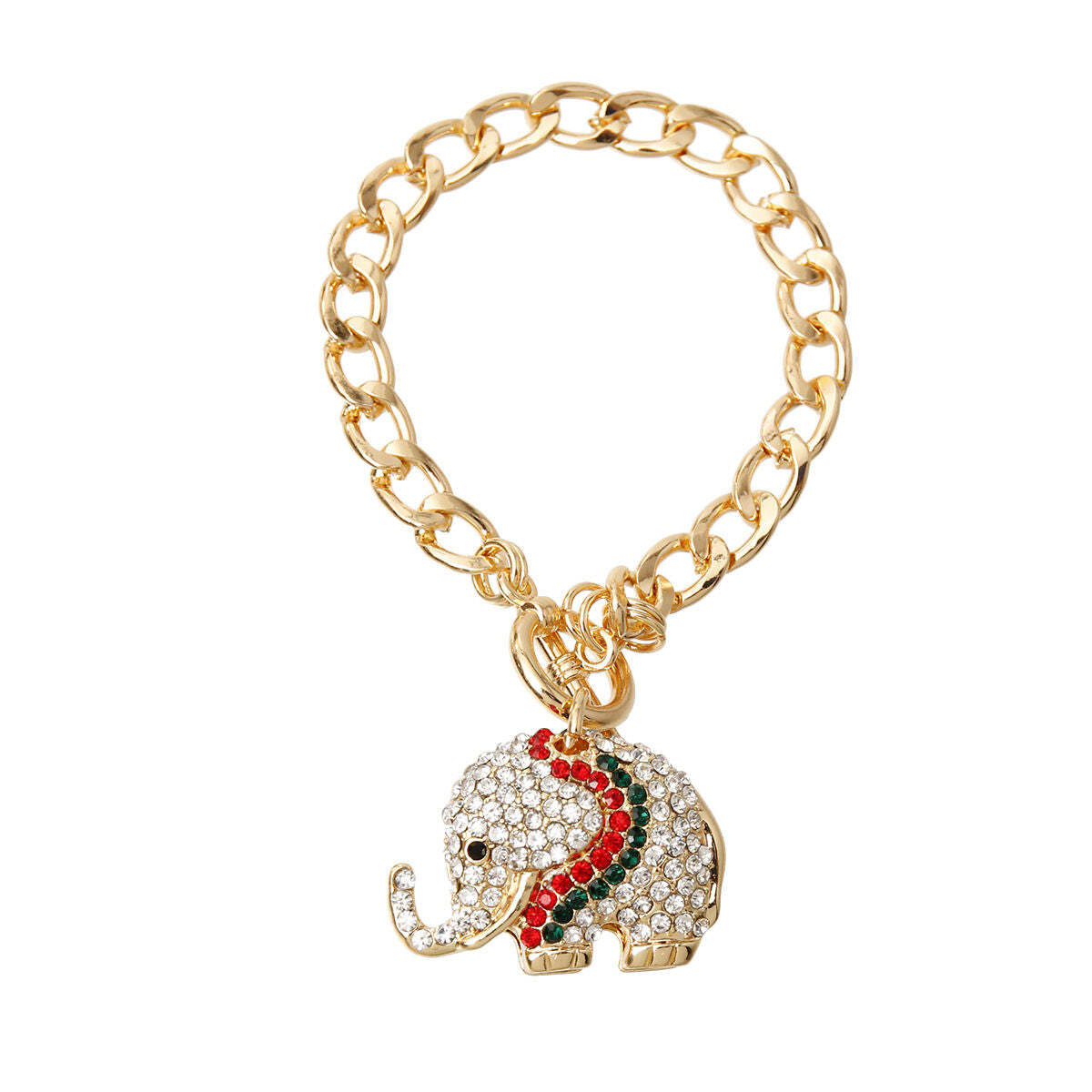 Rhinestone Elephant Toggle Bracelet - Luminous Bear Shop