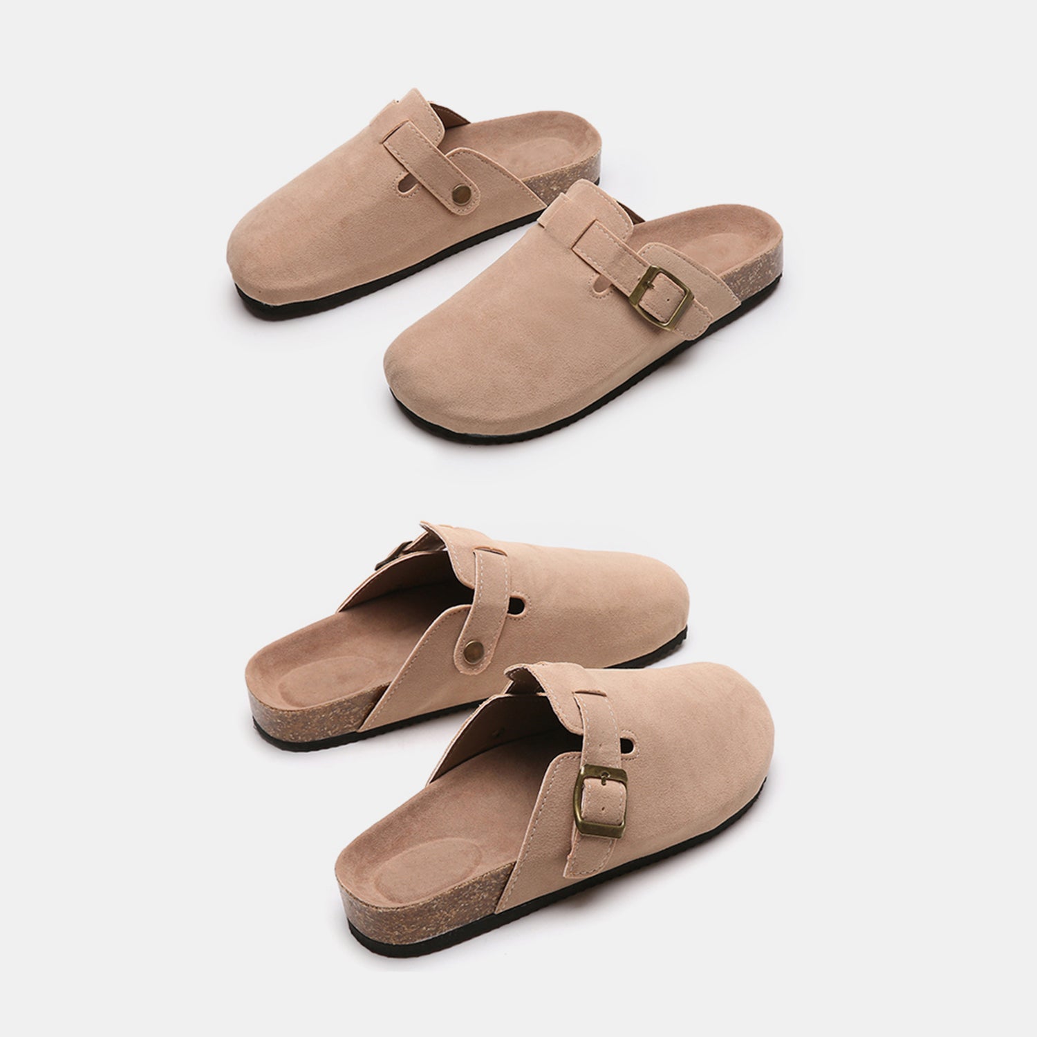 Suede Closed Toe Buckle Slide - Luminous Bear Shop