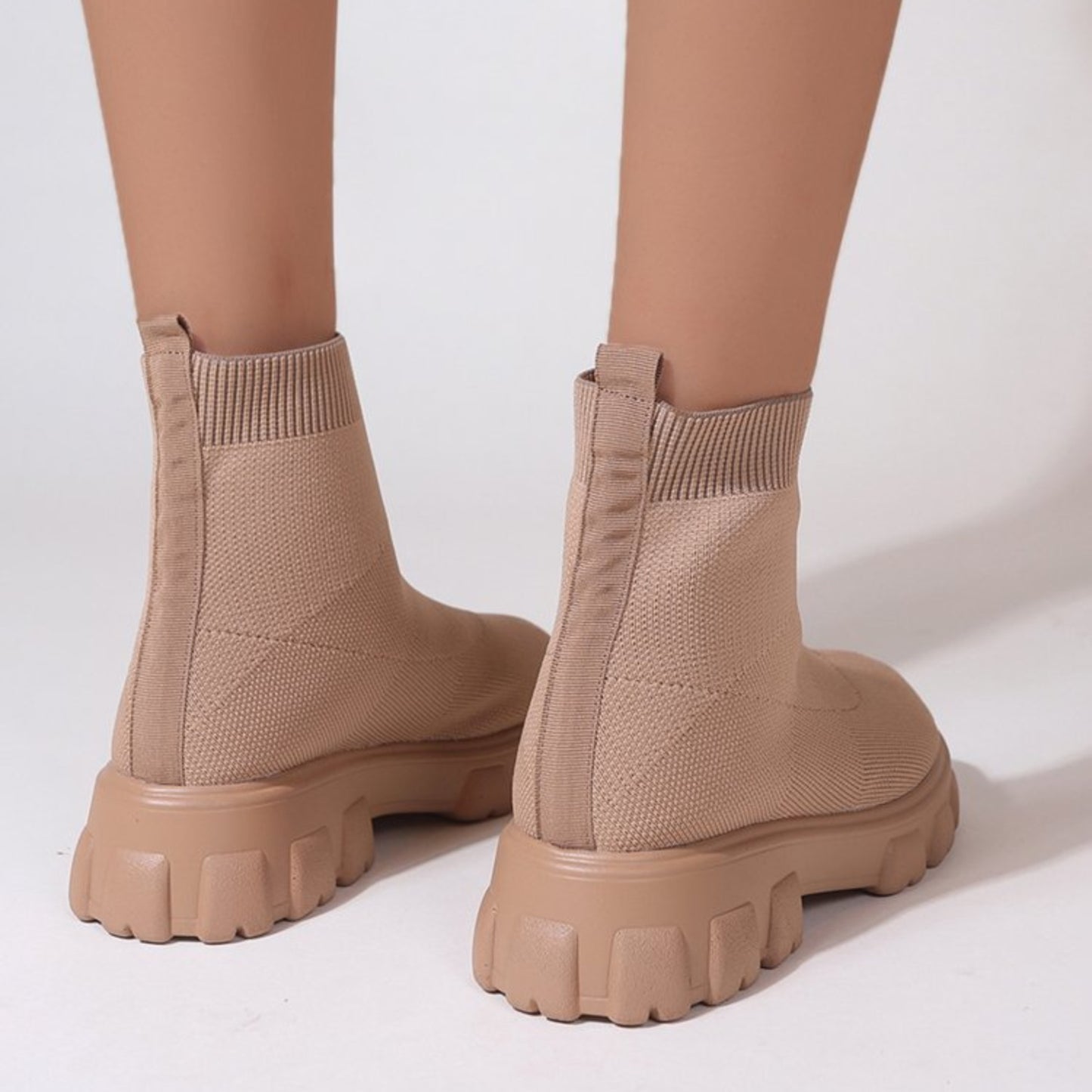 Mesh Round Toe Platform Boots - Luminous Bear Shop