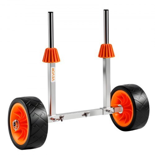 Kayak Cart, 250 lbs Load Capacity, Canoe Cart Dolly with 7.5-inch Solid Rubber Tires & Kickstand, Assembles & Disassembles Within Seconds, Paddle Board Trolley for Kayaks, Canoes, Paddleboards