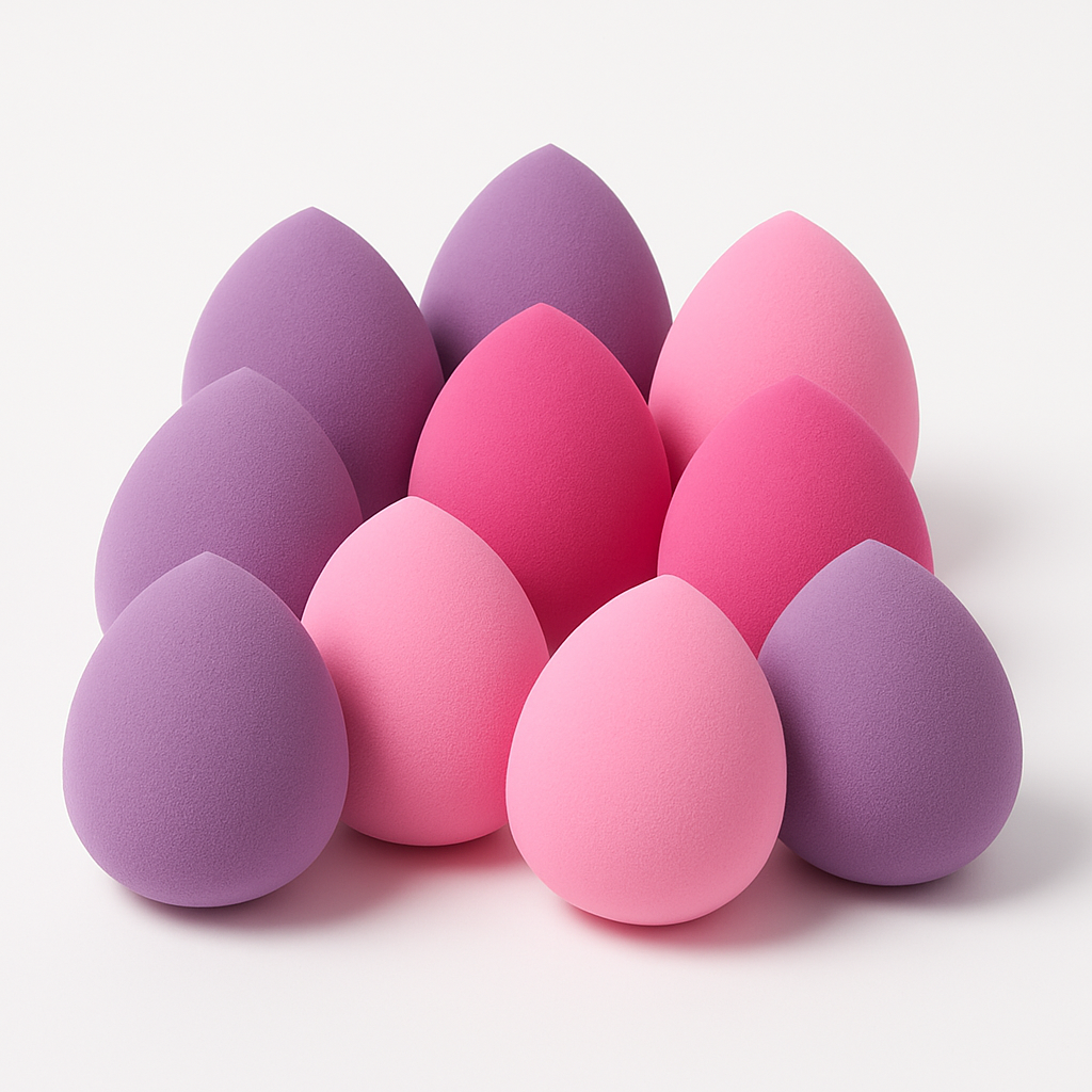 Bundle of 10 different colors Teardrop Beauty Sponge – Latex-Free Natural Foundation Makeup Blender