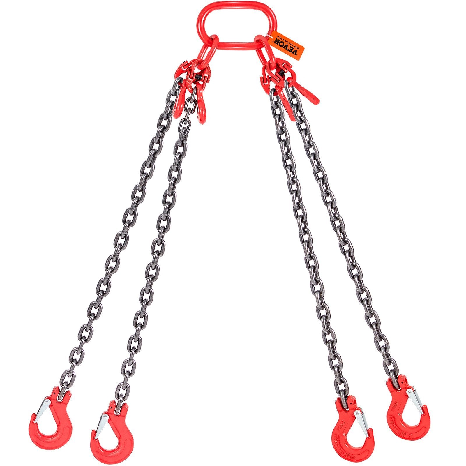 VEVOR Chain Sling, 11000 lbs Weight Capacity, 5/16'' x 5' G80 Lifting Chain with Grab Hooks, DOT Certified, Blackening Coating Manganese Steel & Adjustable Length, for Dock Factory Construction Site - Luminous Bear Shop