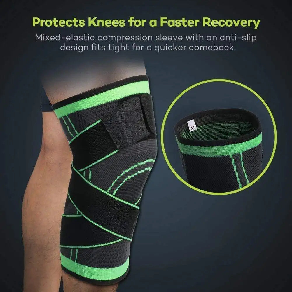 Compression Knee Support Sleeve with Adjustable Straps