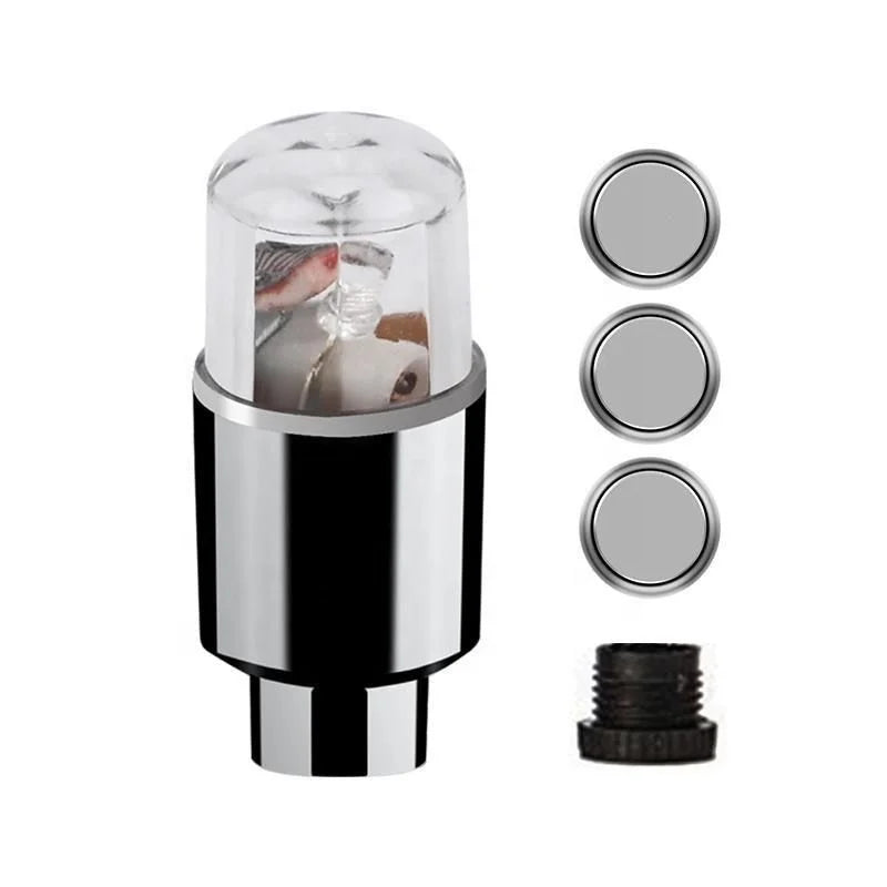 2PCS Car LED Wheel Lights β Tire Valve Cap Lamps for Rims & Hubs, Motion-Activated Decoration