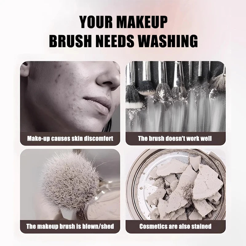 π 3-in-1 Portable Electric Makeup Brush Cleaner & Dryer β Automatic Spinner, Drying Rack & Sterilizer | Professional Brush Cleaning Kit
