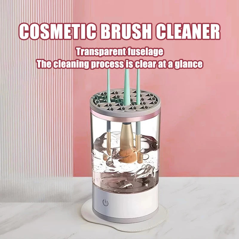 π 3-in-1 Portable Electric Makeup Brush Cleaner & Dryer β Automatic Spinner, Drying Rack & Sterilizer | Professional Brush Cleaning Kit