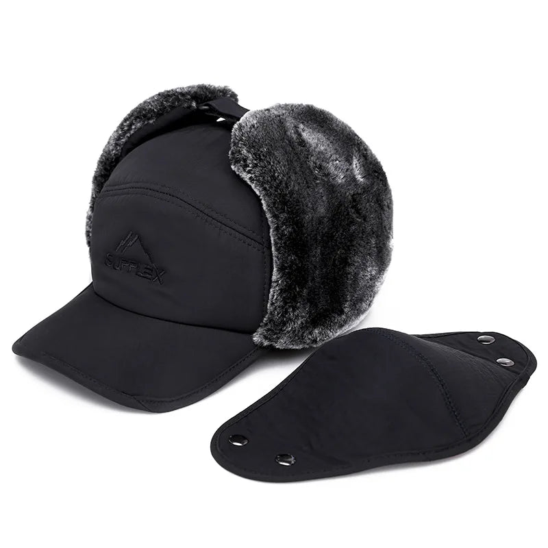 Waterproof Trapper Hat with Detachable Face Mask & Ear Flaps β Full Coverage Winter Hat for Extreme Cold