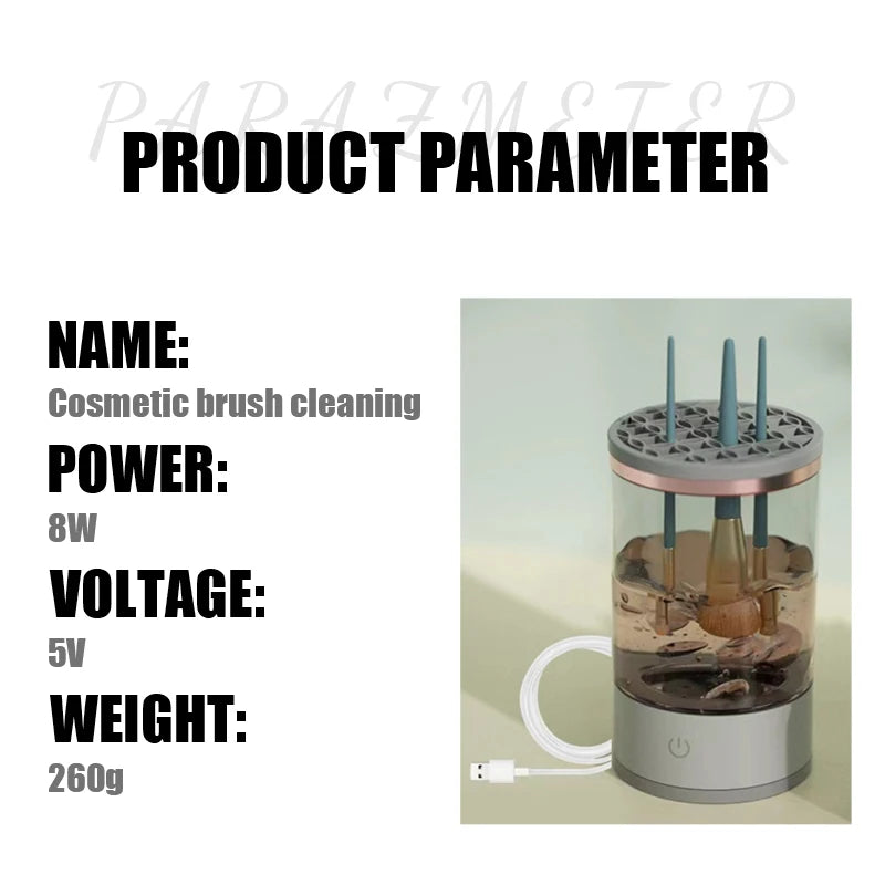π 3-in-1 Portable Electric Makeup Brush Cleaner & Dryer β Automatic Spinner, Drying Rack & Sterilizer | Professional Brush Cleaning Kit