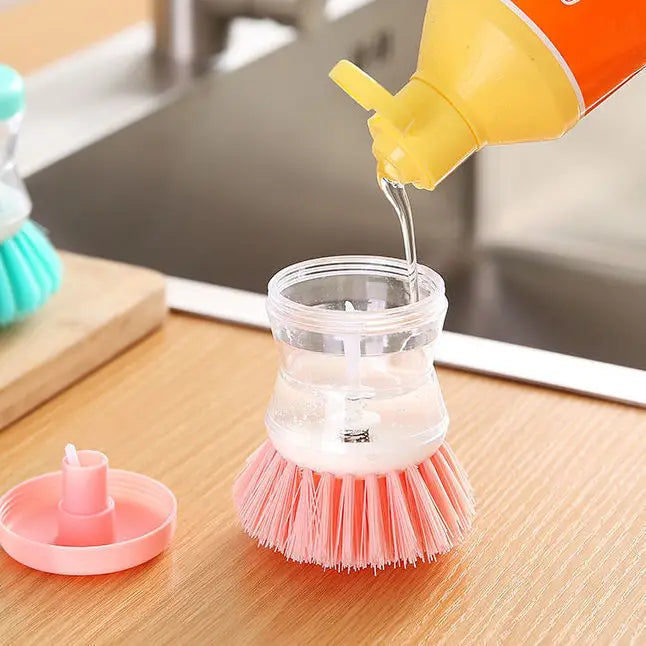 Set of 20 Kitchen Wash Pot Dish Brush Astronaut Washing Utensils With Automatic Soap Liquid Dispenser Household Cleaning Accessories Brush