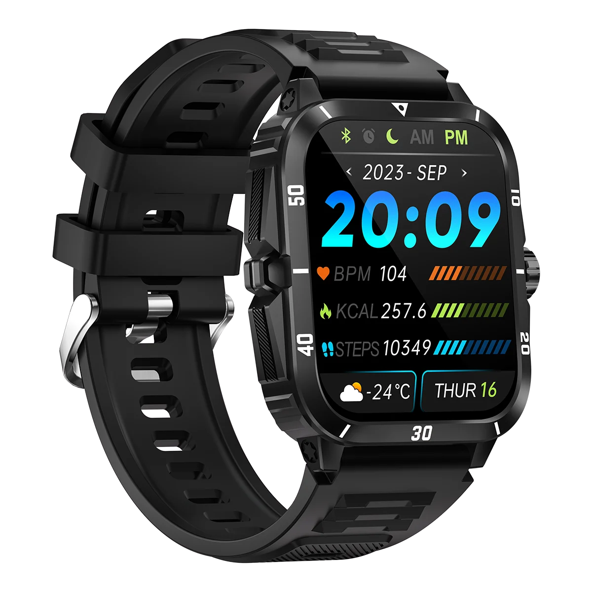 KT71 Smart Watch Bluetooth Calling | 430mAh Large Battery | 3ATM Waterproof | Outdoor Sports Ready | Men's Smartwatch