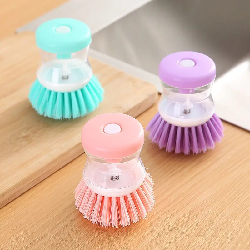 Set of 20 Kitchen Wash Pot Dish Brush Astronaut Washing Utensils With Automatic Soap Liquid Dispenser Household Cleaning Accessories Brush