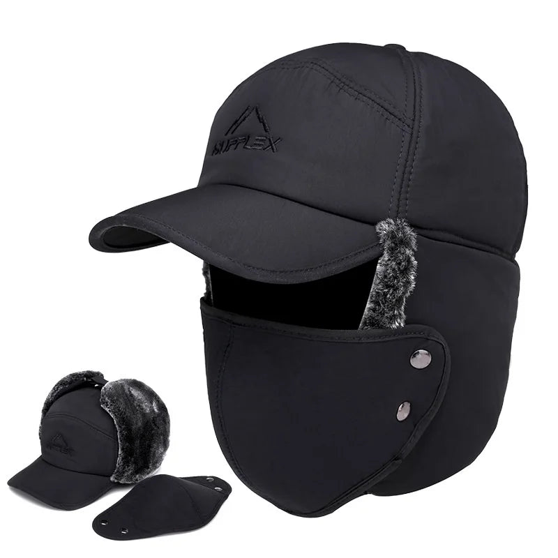 Waterproof Trapper Hat with Detachable Face Mask & Ear Flaps β Full Coverage Winter Hat for Extreme Cold
