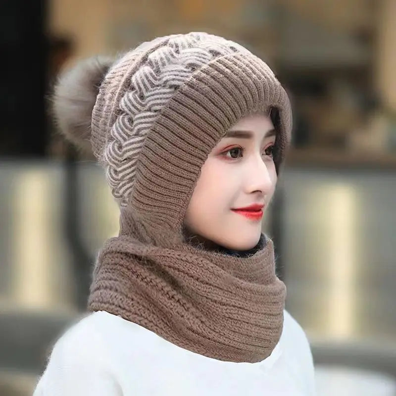 Winter Hat & Scarf Set for Women – Thick Knitted Beanie & Cozy Scarf