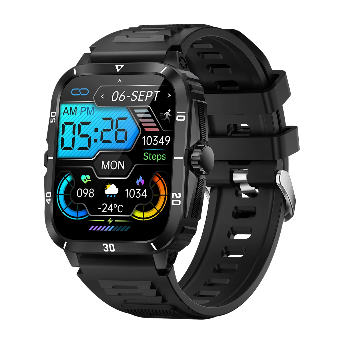 KT71 Smart Watch Bluetooth Calling | 430mAh Large Battery | 3ATM Waterproof | Outdoor Sports Ready | Men's Smartwatch
