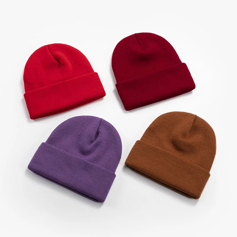 Warm Knit Beanie Hat – Stretchy, Cuffed, and Comfortable for All Ages