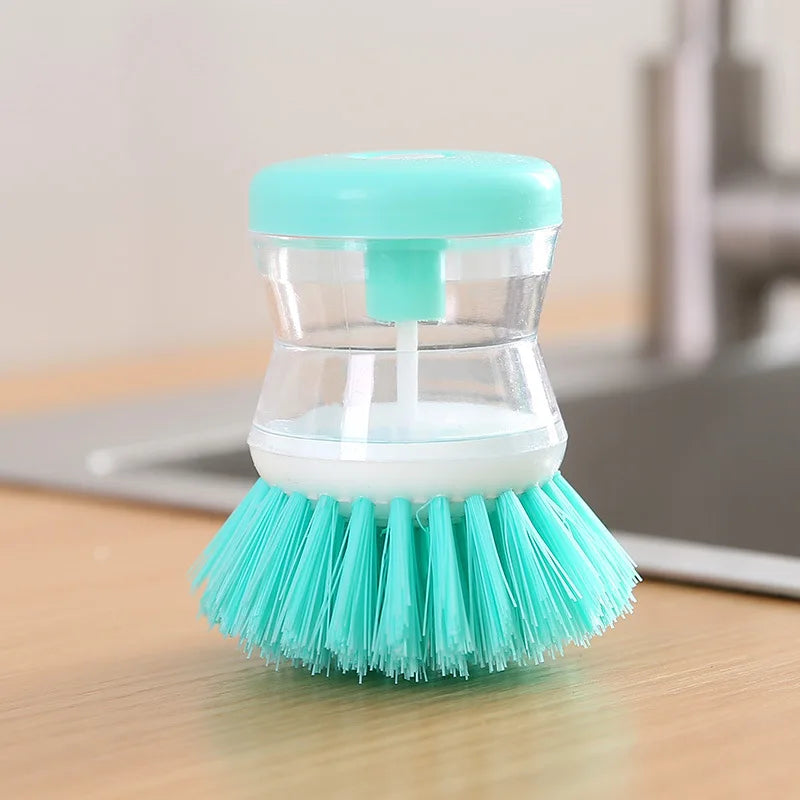 Set of 20 Kitchen Wash Pot Dish Brush Astronaut Washing Utensils With Automatic Soap Liquid Dispenser Household Cleaning Accessories Brush