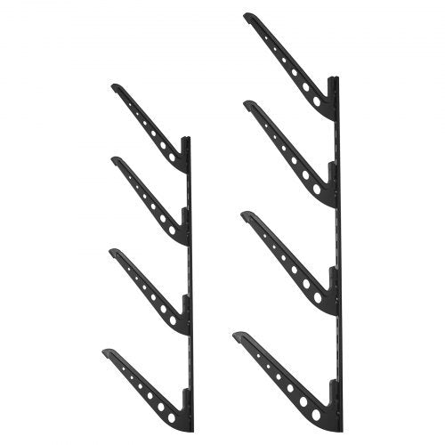 Surfboard Wall Mount, 4 Tiers Horizontal Surfboard Rack for Storage and Display, Adjustable Height Metal Board Stand Organizer, Surf Board Holder for Snowboards, Kiteboards, Shortboard, Skis