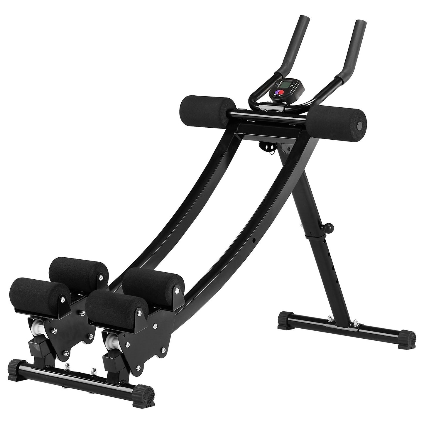AB Workout Machine, Dual-track Ab Workout Equipment at Home Gym, Core & Abdominal Trainers for Women, 440 lbs Weight Capacity Strength Training Ab Cruncher, Foldable Adjustable Fitness Exerciser