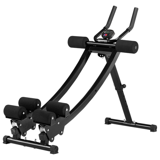 AB Workout Machine, Dual-track Ab Workout Equipment at Home Gym, Core & Abdominal Trainers for Women, 440 lbs Weight Capacity Strength Training Ab Cruncher, Foldable Adjustable Fitness Exerciser
