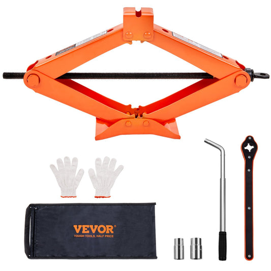 VEVOR Scissor Jack, 2.5 Ton/5512 lbs Scissor Car Jack, 3.7"-17.1" Lifting Range Scissor Lift Jack with Ratcheting Handle and L-Wrench, Portable Tire Jack for Cars Trucks Sedans MPVs - Luminous Bear Shop