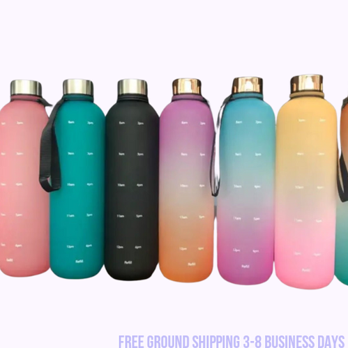 Motivational Time Marker Water Bottle 32 oz. Ship from USA