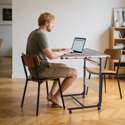 1500 Piece Puzzle Table with Legs, 4 Drawers and Cover, 34x25 in Portable Wooden Board with Wheels, Jigsaw Puzzle Accessories for Adults, Adjustable Height & 5-Tilting-Angle, Gift for Mom