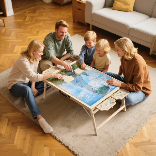 1500 Piece Puzzle Table with Folding Legs, 4 Drawers and Cover, 34x25 in Portable Wooden Board, Jigsaw Puzzle Accessories for Adults, Puzzle Organizer & Storage System, Birthday Gift for Mom