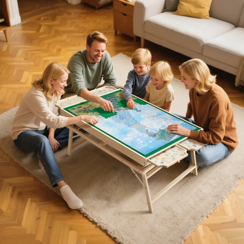1500 Piece Puzzle Table with Folding Legs, 4 Drawers and Cover, 34x25 in Portable Wooden Board, Felt Surface Jigsaw Puzzle Accessories for Adults, Adjustable 6-Tilting-Angle, Gift for Mom