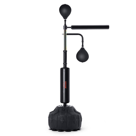 Boxing Speed Trainer, Punching Bag with Stand, Reflex Boxing Bag for Teens & Adults, Height Adjustable Free Standing Strike Bag Set with Gloves, Workout Speed Bag for Home Gym Training, Black