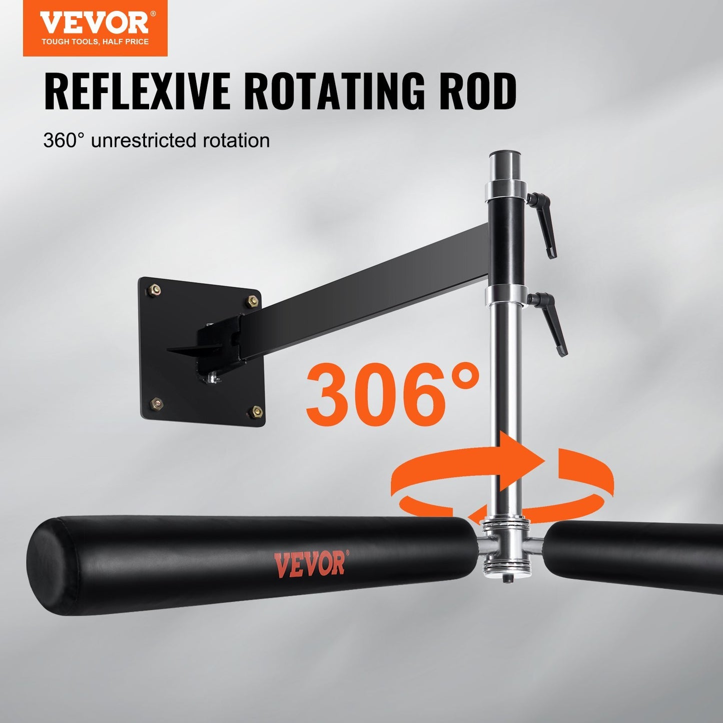 VEVOR Wall Mount Boxing Spinning Bar, Adjustable Punching Spinning Bar, Boxing Speed Trainer with Gloves, Black Reflex Boxing Bar, Boxing Training Equipment for Kickboxing, MMA, Stress Relief, Fitness - Luminous Bear Shop