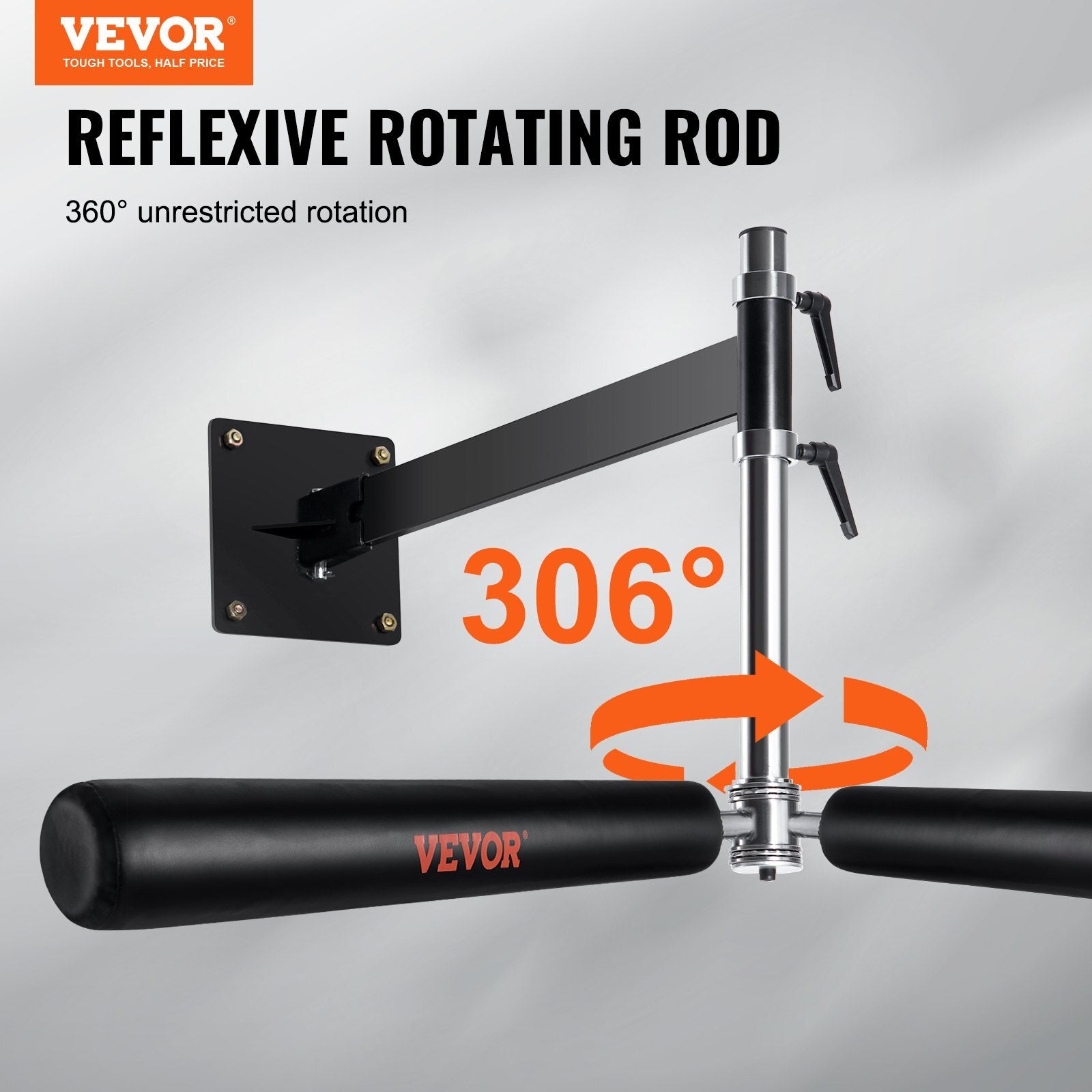 VEVOR Wall Mount Boxing Spinning Bar, Adjustable Punching Spinning Bar, Boxing Speed Trainer with Gloves, Black Reflex Boxing Bar, Boxing Training Equipment for Kickboxing, MMA, Stress Relief, Fitness - Luminous Bear Shop
