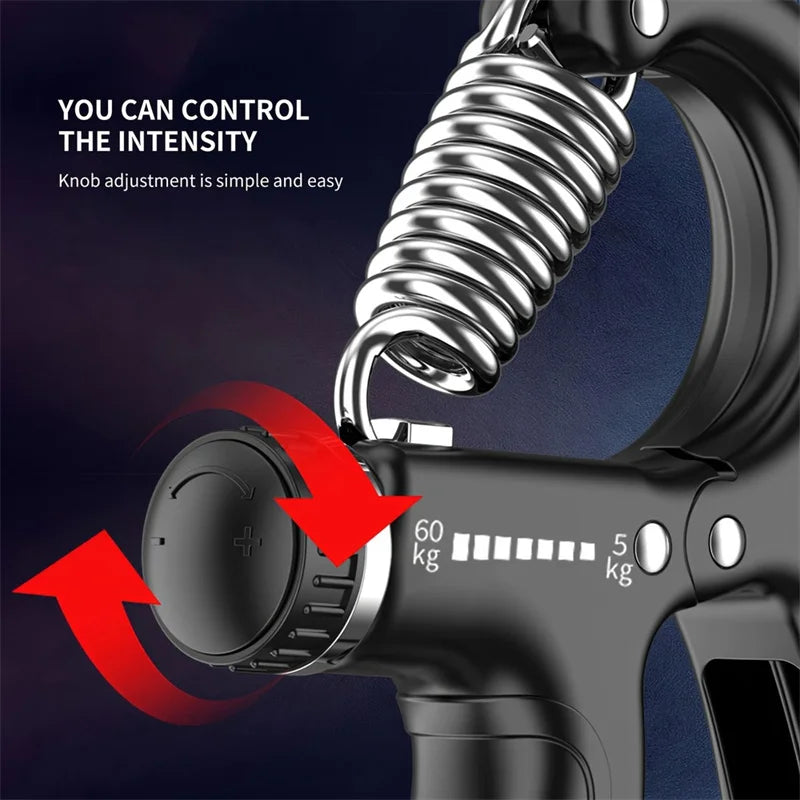 πͺ Adjustable Hand Grip Strengthener (10β60kg) β R-Shaped Power Gripper for Wrist, Hand & Forearm Training | Unisex Fitness & Rehab Tool