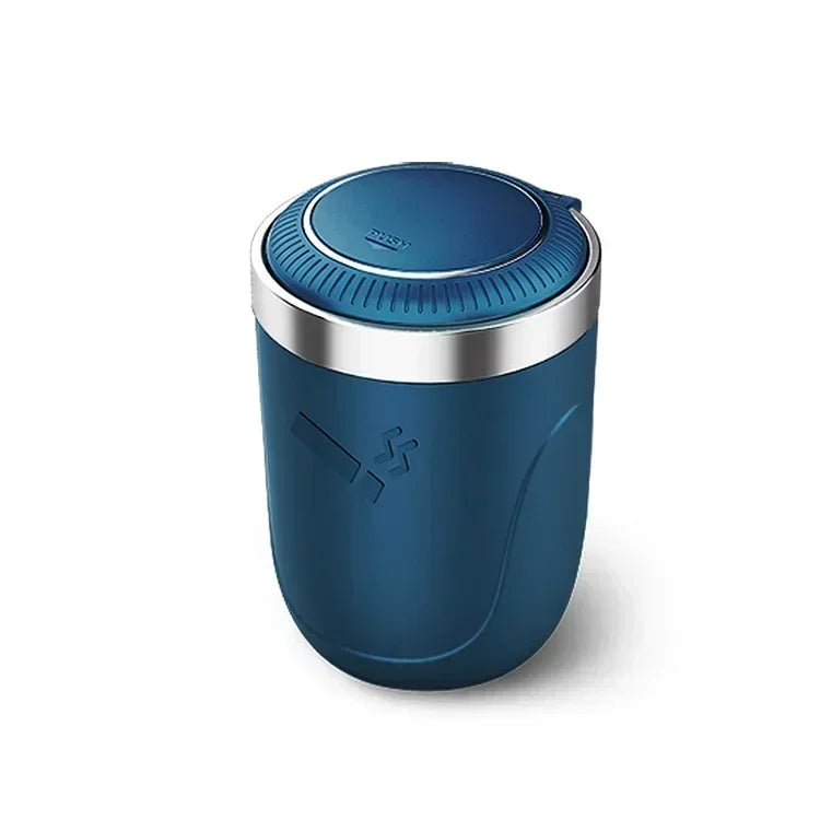 π Car Ashtray with Lid β Smell-Proof Portable Ashtray Cup with Blue LED Light & Fireproof Shell | One-Touch Open Auto Accessory
