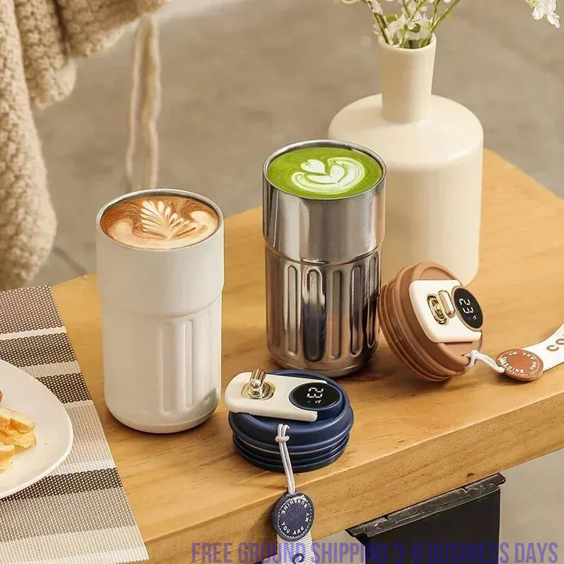 Smart Display Temperature 450mls Stainless Steel Vacuum Cup.