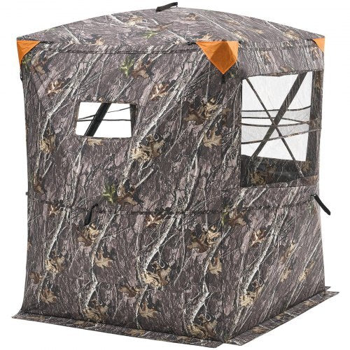 VEVOR Hunting Blind, 2-3 Person Thermal Ground Blinds with Tri-Leg Chair and Carrying Bag, Portable Camouflage Tent, Durable Concealed Shelter with Silent Zipper Door and Window, for Turkey Deer