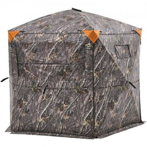 VEVOR Hunting Blind, 6-7 Person Ground Blinds with Carrying Bag, Portable Camouflage Tent, Reinforced Durable Concealed Shelter with Silent Zipper Door and Window, for Turkey and Deer