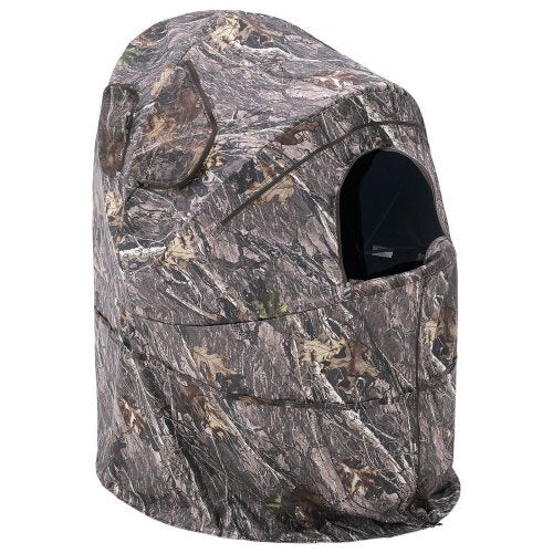 VEVOR Hunting Blind, Single Person Ground Blinds with Carrying Bag, Portable Camouflage Tent, Reinforced Durable Concealed Shelter with Silent Zipper Door and Window, for Turkey and Deer
