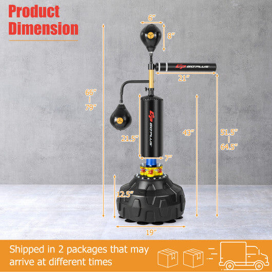 Boxing Speed Trainer Freestanding Fillable 360? Spinning Bar Adjustable Height
