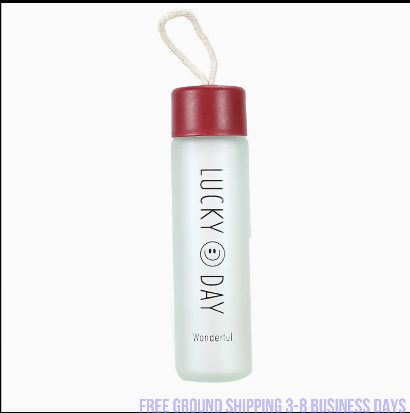 Set of 4 Glass Water Bottles – Cute Smiling Face Design, Stylish & Durable. Ship from USA