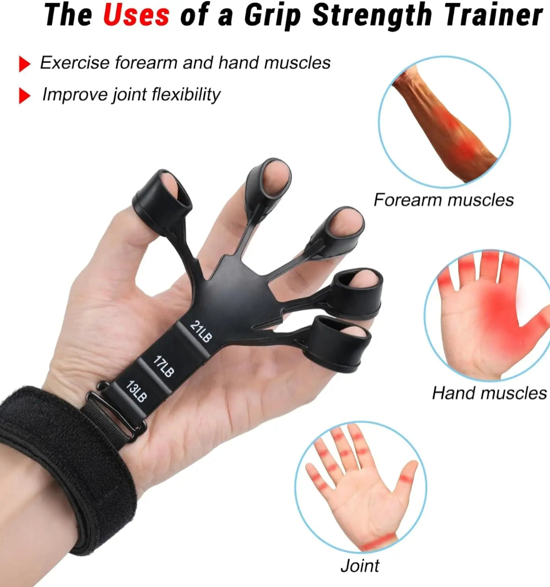 Finger Strengthener with 6 Resistance Levels –  Grip Strength Trainer & Hand Exerciser for Fingers, Wrists, and Forearms (Copy) (Copy)