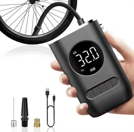 π Portable Wireless Digital Tire Inflator β Multifunctional Electric Air Pump for Cars, Motorcycles, Bikes & More (150 PSI | 2000mAh Dual Battery)
