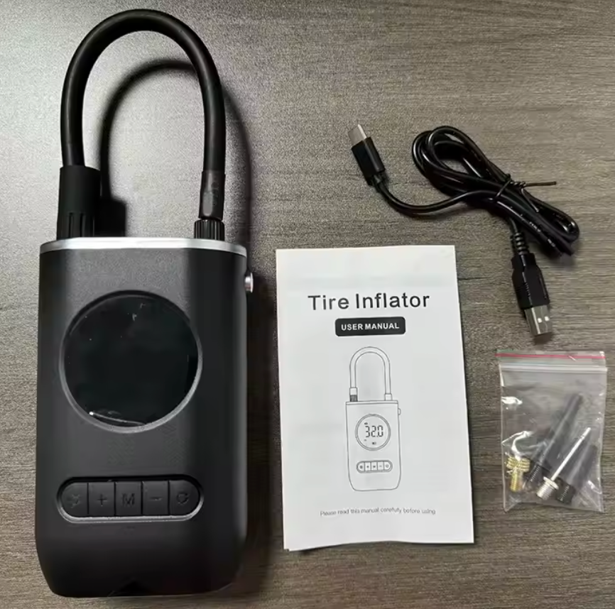 π Portable Wireless Digital Tire Inflator β Multifunctional Electric Air Pump for Cars, Motorcycles, Bikes & More (150 PSI | 2000mAh Dual Battery)