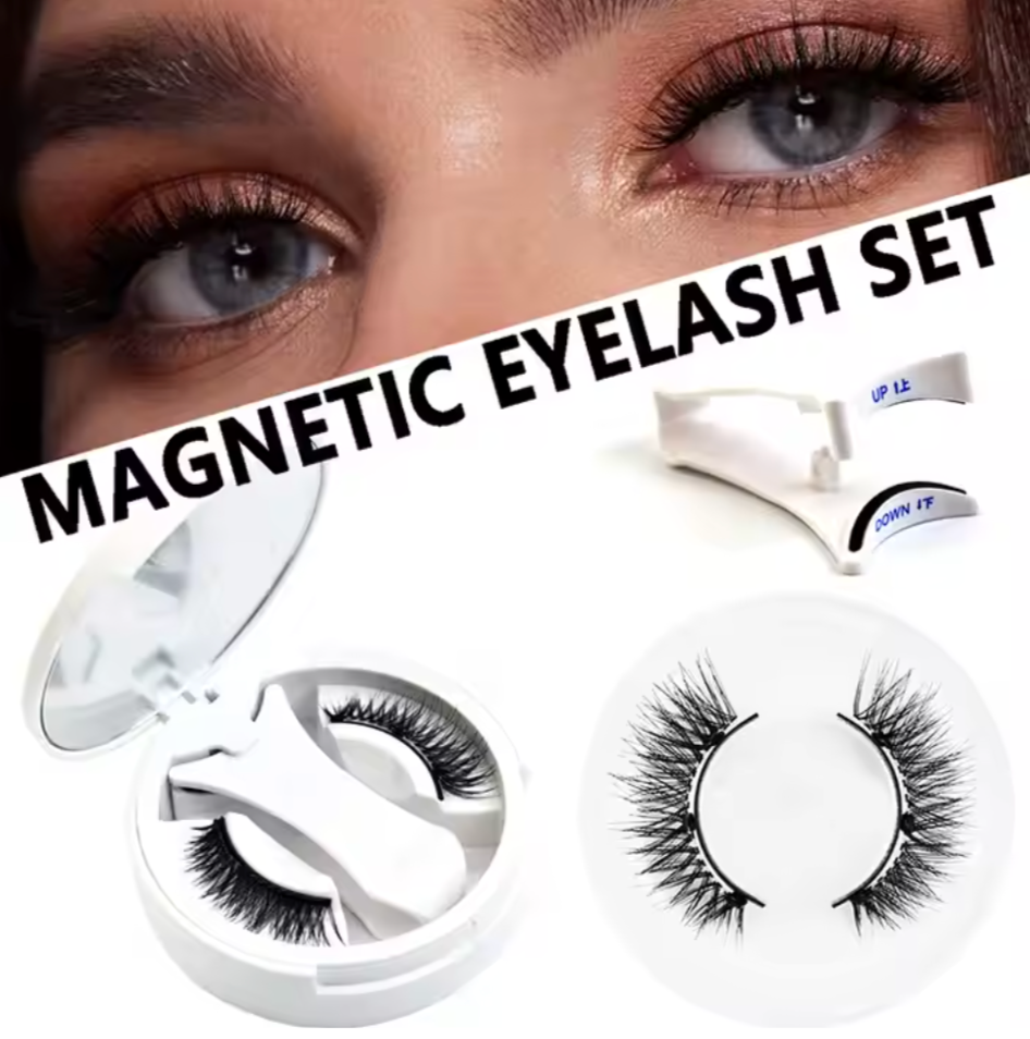 Professional Design Lash Glue Free Magnetic False Eyelashes with Anchor No Glue No Liner Reusable Magnetic Eyelashes